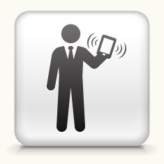 Square Button with Cellphone
