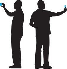 Man Taking Selfie Silhouettes N2
