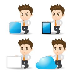 cartoon Business man show something N2