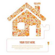 House made of internet and technology icons N2