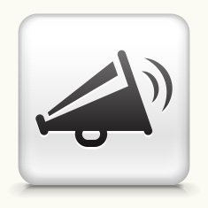 Square Button with Megaphone