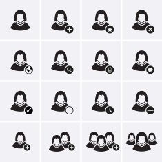 Social People Icons Avatar Women sign N2