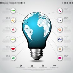 Modern infographic template Creative light bulb N2