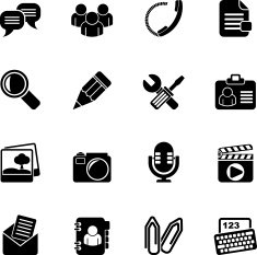 Silhouette Chat Application and communication Icons