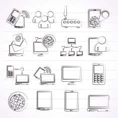 Communication and technology equipment icons N2