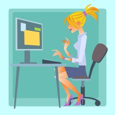 woman working computer