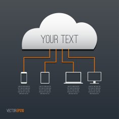 Cloud Concept Technology and Mobile Communication Vector illustration
