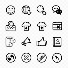 Web and Mobile line icon set # Vector illustration