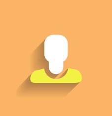 Flat long shadow user icon