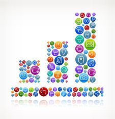 Bars on Social Networking & Internet Color Buttons