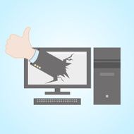 thumb up pc computer