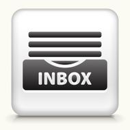 White Square Button with Inbox Icon N2