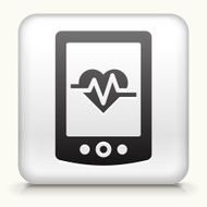 Square Button with Phone &amp; Heartbeat