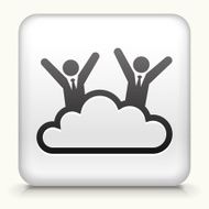 Square Button with Cloud nine Businessmen