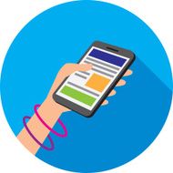 Hand Holding Smartphone Icon Flat N2