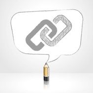 Wooden Lead Pencil Drawing Digital Link Icon in Rectangular Spee N2