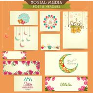 Social media posts and header set for Eid celebration N2