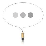 Lead Pencil Drawing Oval Speech Balloon with Ellipsis N2