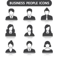 Male and female business people icon set