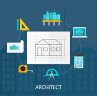 Architect profession icons set N2