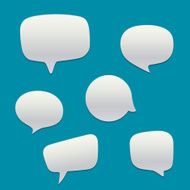 Blank white speech bubbles