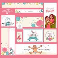 Social media and marketing banners for Mother&#039;s Day