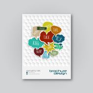 Brochure cover design template with hexagon pattern