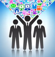 Business Stick Figures on Modern Technology &amp; Communication N2
