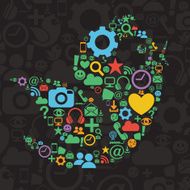 Social Media Bird Illustration