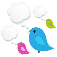Birds With Cloud Speech Bubble
