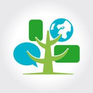 Digital tree icon logo template N2