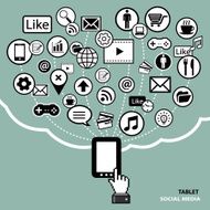 tablet social media concept