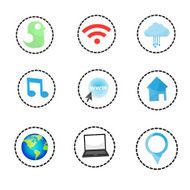 Set of network icons N7