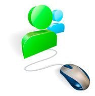 Mouse and social media icon concept