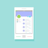 User profile of social networking application on mobile device