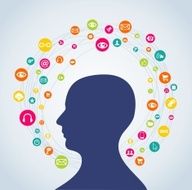 Social media concept man