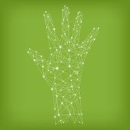 Hand network illustration green