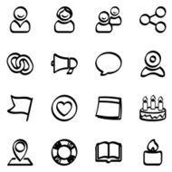 Calligraphic social media icons N2