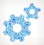 Two Gears on vector technology pattern Background N2