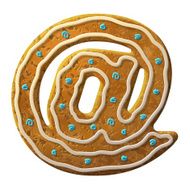 Gingerbread mail symbol decorated colored icing
