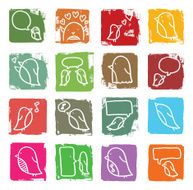 Bird block icon set N2