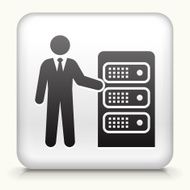 Square Button with Computer Networking N5