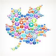 Maple Leaf on Social Networking &amp; Internet Color Buttons