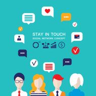 Social network People avatars peech bubbles icons