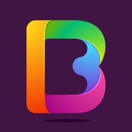 B letter one line colorful logo