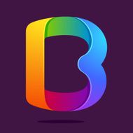 B letter one line colorful logo N2