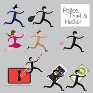 Police run to catch a Thief Hacker