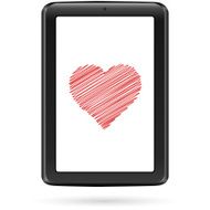 Tablet PC illustrattion with heart