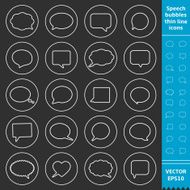 Speech bubbles thin line icons