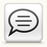 black and white button with a chat bubble icon